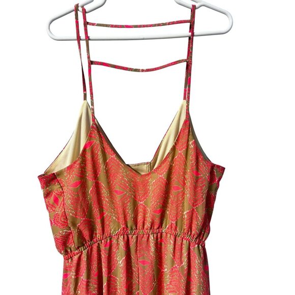 Dee Elle Sleeveless Maxi Dress Women XS Pink Gold Spaghetti Straps resort vacati - Picture 5 of 6